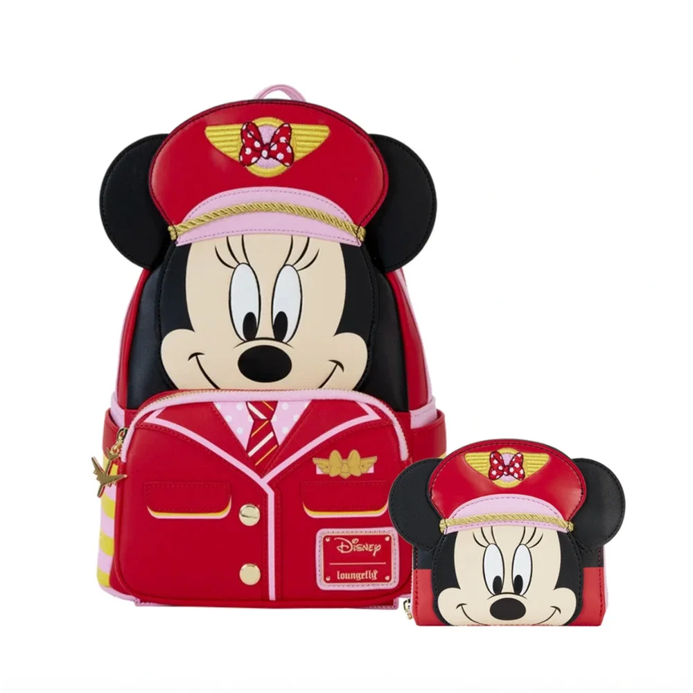 Loungefly X LE C2E2 Disney Pilot Minnie Mouse Cosplay Mini Backpack & Wallet NWT